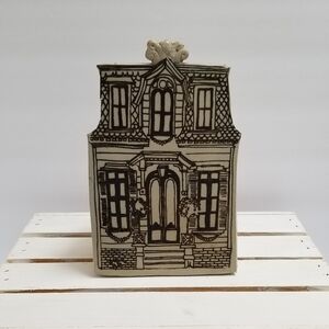 Jon Carlos Lopez Pottery Planter Pot Victorian House - Vintage 1970s Bennington